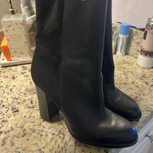 Sam Edelman half leather and suede mid calf boot 8.5